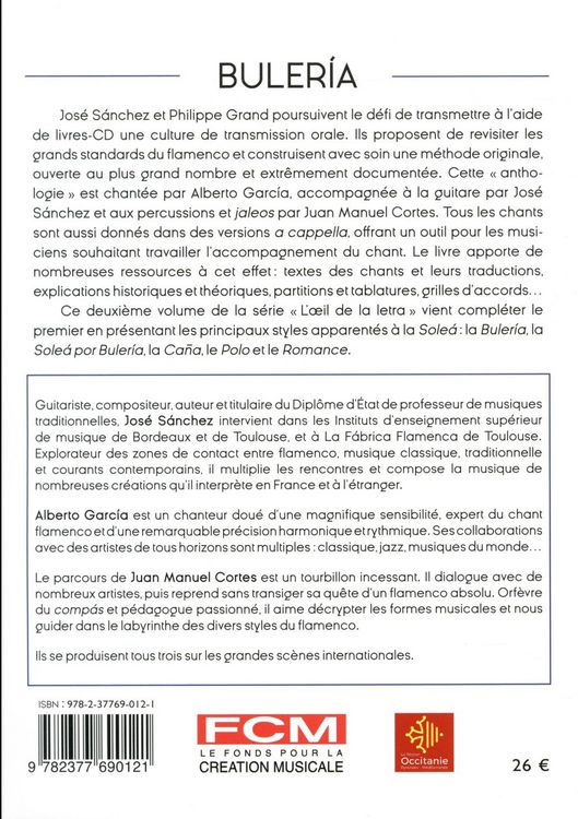 Produktbild: Buleria : le guide d'accompagnement du chant flamenco tome 2