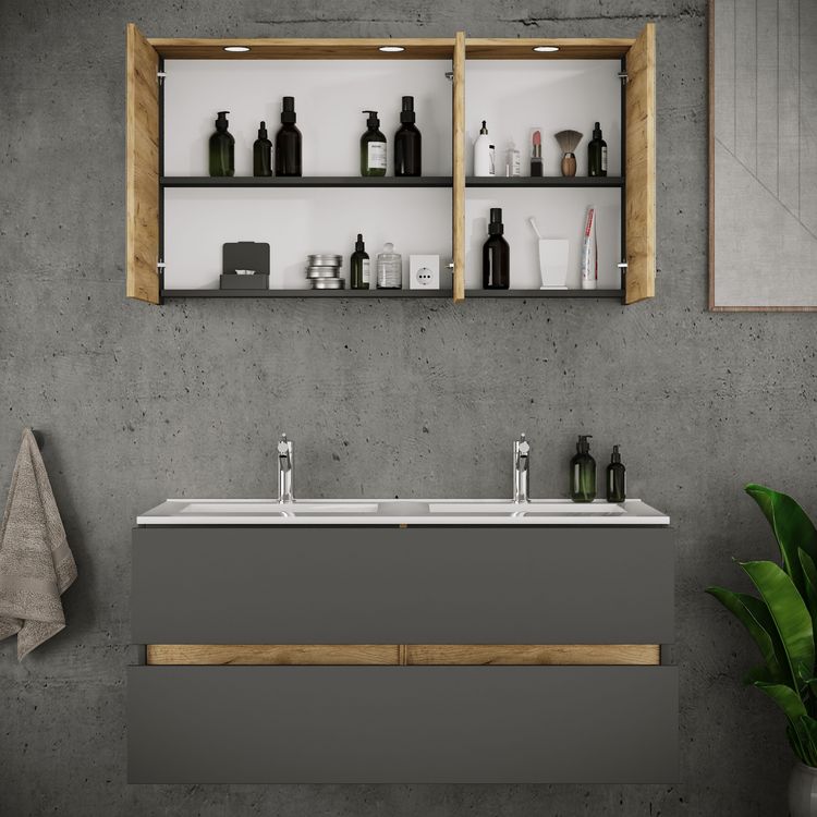 Produktbild: 3 tlg. Badm&ouml;bel-Set mit Waschbecken Cosila-I 111cm