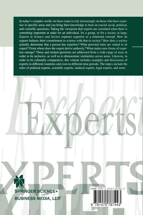 Produktbild: Experts in Science and Society