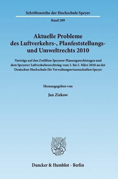 Produktbild: Aktuelle Probleme des Luftverkehrs-, Planfeststellungs- und Umweltrechts 2010.