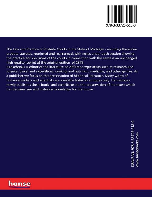 Produktbild: The Law and Practice of Probate Courts in the State of Michigan