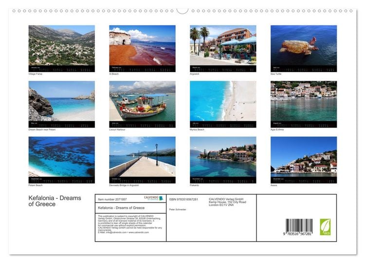 Produktbild: Kefalonia - Dreams of Greece (High Quality Premium Wall Calendar 2026 DIN A2 landscape),CALVENDO 12 Month Wall Calendar