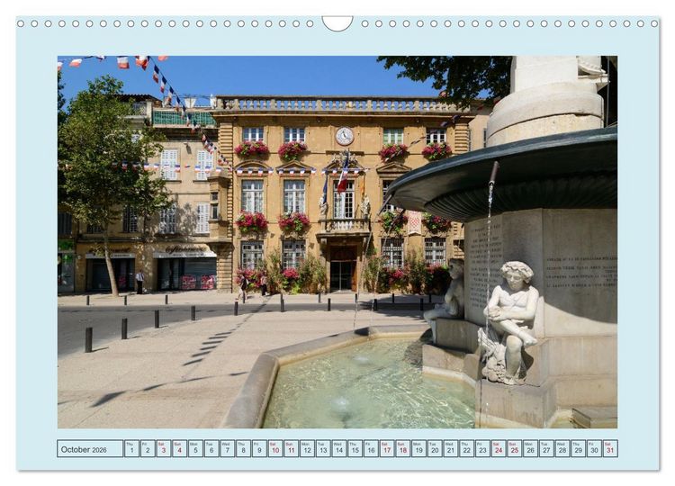 Produktbild: Fountains of Provence (Wall Calendar 2026 DIN A3 landscape), CALVENDO 12 Month Wall Calendar