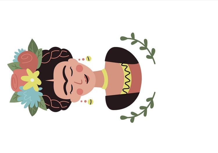 Produktbild: Design Paper Frida Kahlo DIN A5. Mit Falz f&uuml;r Klappkarten