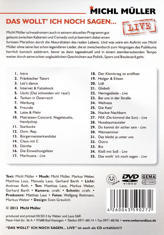 Produktbild: Michl M&uuml;ller - Das wollt ich noch sagen... - Live