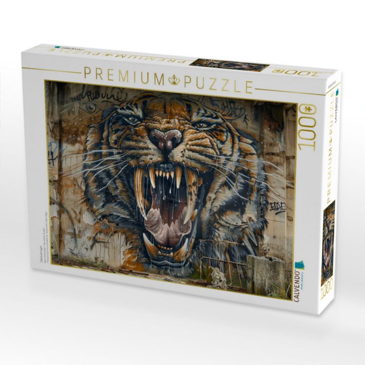 Produktbild: CALVENDO Puzzle S&auml;belzahntiger | 1000 Teile Lege-Gr&ouml;&szlig;e 64x48cm Foto-Puzzle f&uuml;r gl&uuml;ckliche Stunden