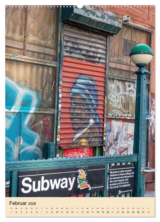 Produktbild: Walls of New York &ndash; Street Art in Farbe (hochwertiger Premium Wandkalender 2026 DIN A2 hoch), Kunstdruck in Hochglanz