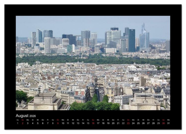 Produktbild: Paris von oben (Wandkalender 2026 DIN A2 quer), CALVENDO Monatskalender