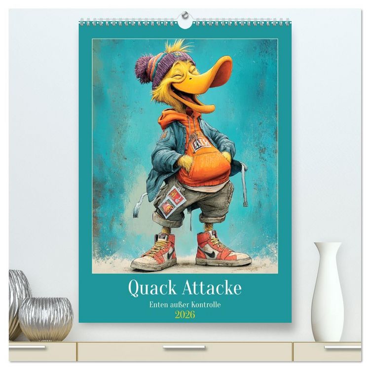 Produktbild: Quack Attacke. Enten au&szlig;er Kontrolle (hochwertiger Premium Wandkalender 2026 DIN A2 hoch), Kunstdruck in Hochglanz