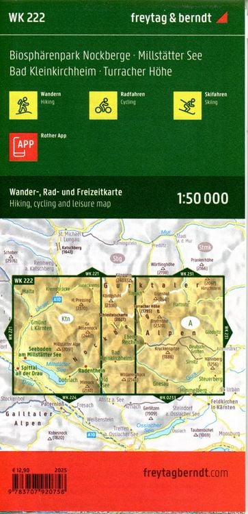 Produktbild: freytag & berndt Wanderkarte WK 222 Biosph&auml;renpark Nockberge, Millst&auml;tter See - Bad Kleinkirchheim - Turracher H&ouml;he 1:50.000