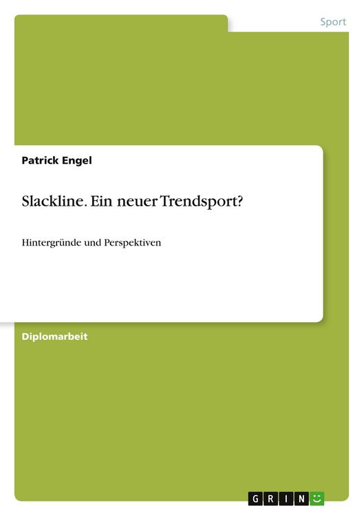 Produktbild: Slackline. Ein neuer Trendsport?