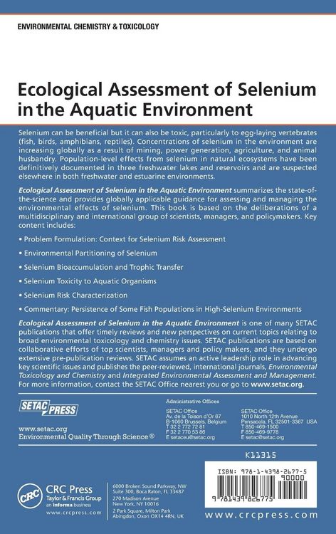 Produktbild: Ecological Assessment of Selenium in the Aquatic Environment