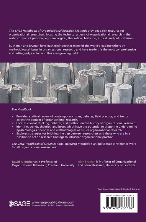 Produktbild: The SAGE Handbook of Organizational Research Methods