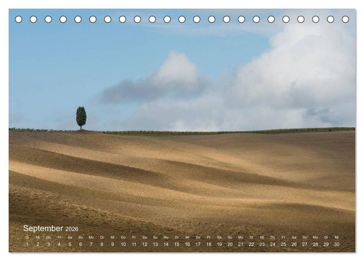 Produktbild: Traumblicke Toskana - Licht, Land, Leben (Tischkalender 2026 DIN A5 quer), CALVENDO Monatskalender