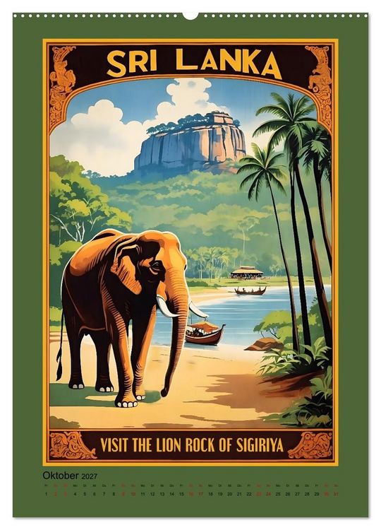 Produktbild: Exotic Travel Poster - nostalgische Abenteuerreisen um die Welt (Wandkalender 2027 DIN A2 hoch), CALVENDO Monatskalender