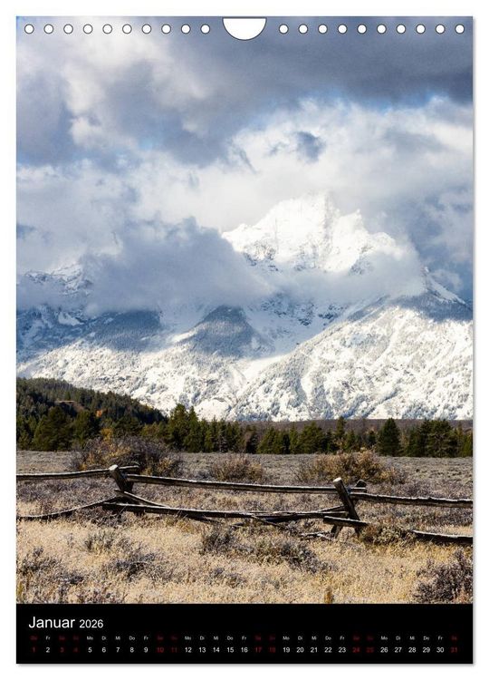 Produktbild: Teton Range - Der Grand Teton National Park (Wandkalender 2026 DIN A4 hoch), CALVENDO Monatskalender