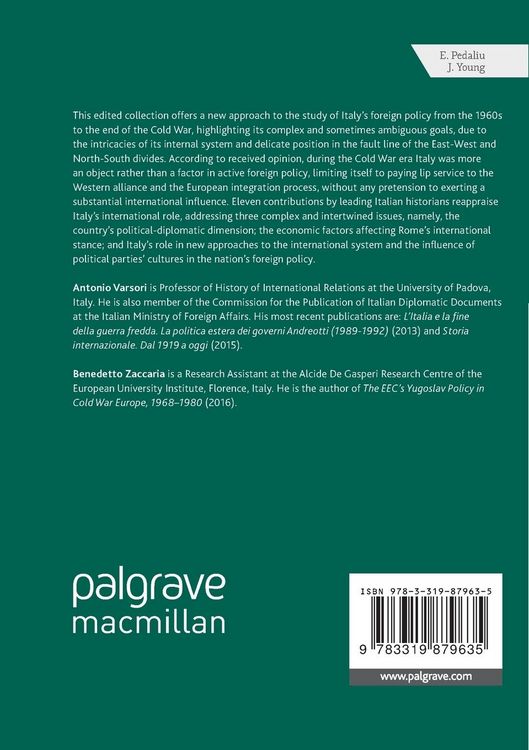 Produktbild: Italy in the International System from D&eacute;tente to the End of the Cold War