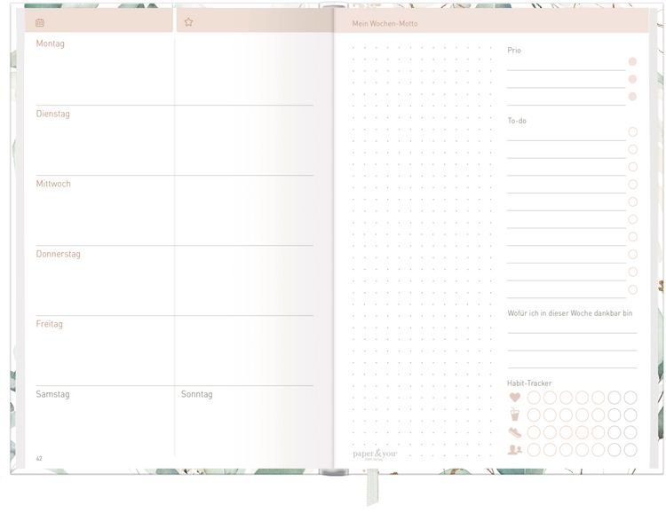 Produktbild: Paper&you Work & Life Wochenplaner A5