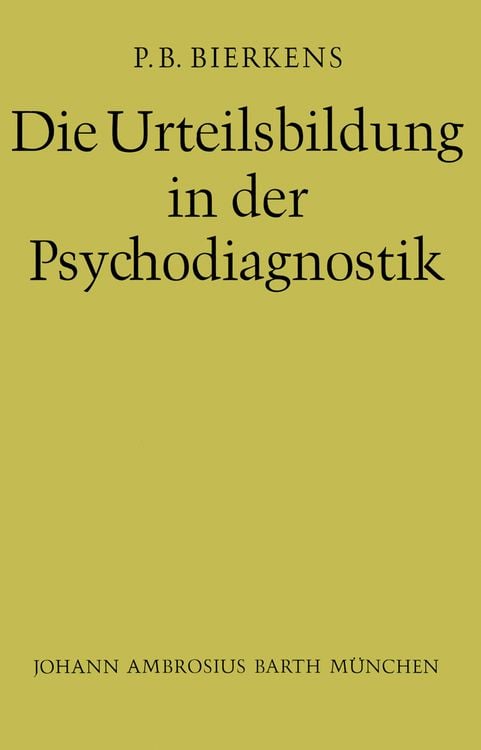 Produktbild: Die Urteilsbildung in der Psychodiagnostik