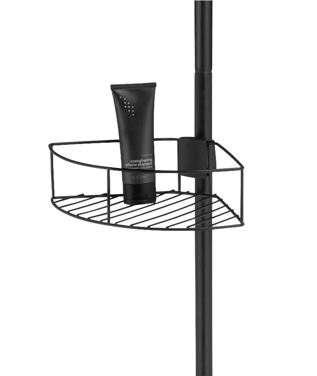 Produktbild: Teleskop-Eckregal Mod. Dolcedo Edelstahl, Schwarz matt, rostfrei