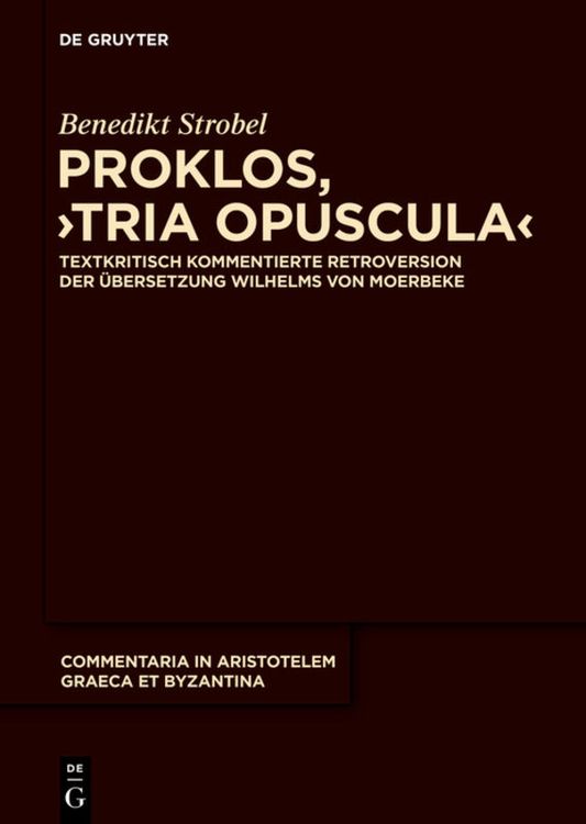 Produktbild: Proklos, "Tria opuscula"