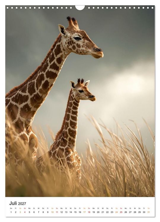 Produktbild: Giraffen - die Welt von oben betrachtet (Wandkalender 2027 DIN A3 hoch), CALVENDO Monatskalender