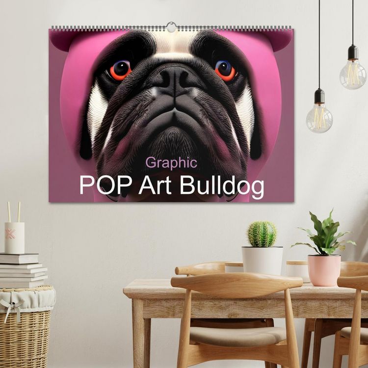 Produktbild: Graphic PoP Art Bulldogge (Wandkalender 2026 DIN A2 quer), CALVENDO Monatskalender