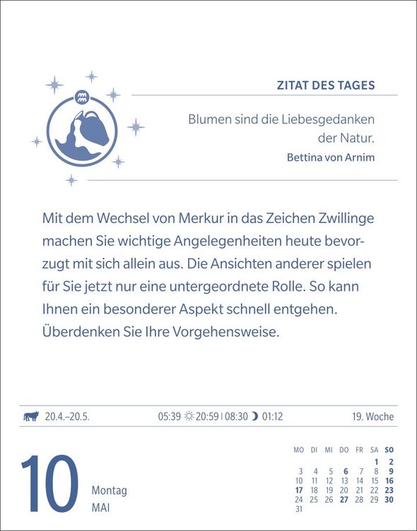 Produktbild: Wassermann Sternzeichenkalender 2027 - Tagesabrei&szlig;kalender - Ihr Horoskop f&uuml;r jeden Tag