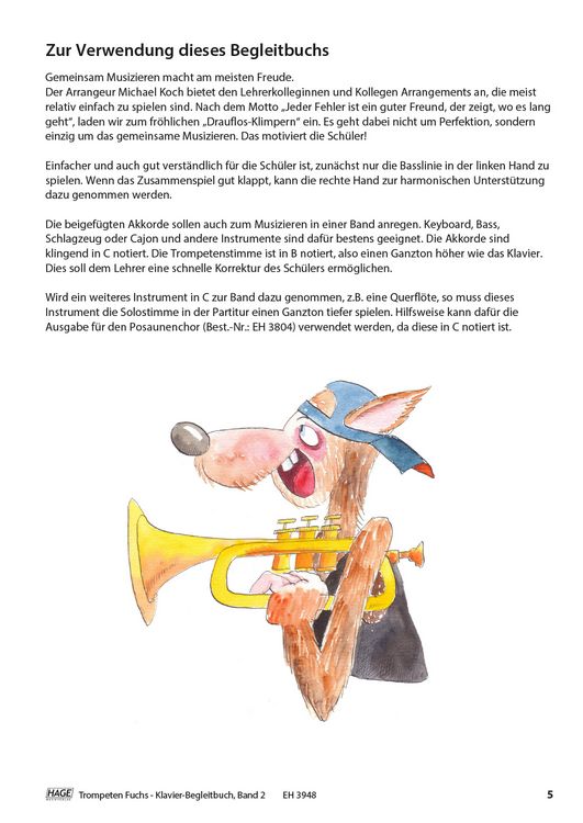 Produktbild: Trompeten Fuchs 2 - Klavier Begleitbuch
