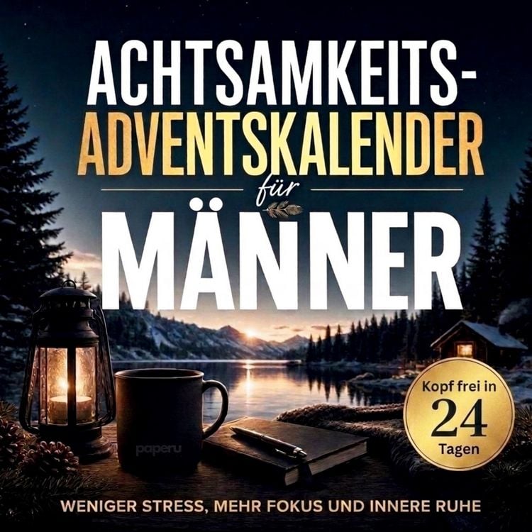 Produktbild: Achtsamkeits-Adventskalender f&uuml;r M&auml;nner: Kopf frei in 24 Tagen