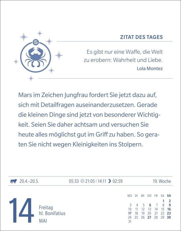 Produktbild: Krebs Sternzeichenkalender 2027 - Tagesabrei&szlig;kalender - Ihr Horoskop f&uuml;r jeden Tag