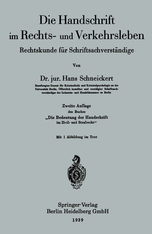 Produktbild: Die Handschrift im Rechts- und Verkehrsleben