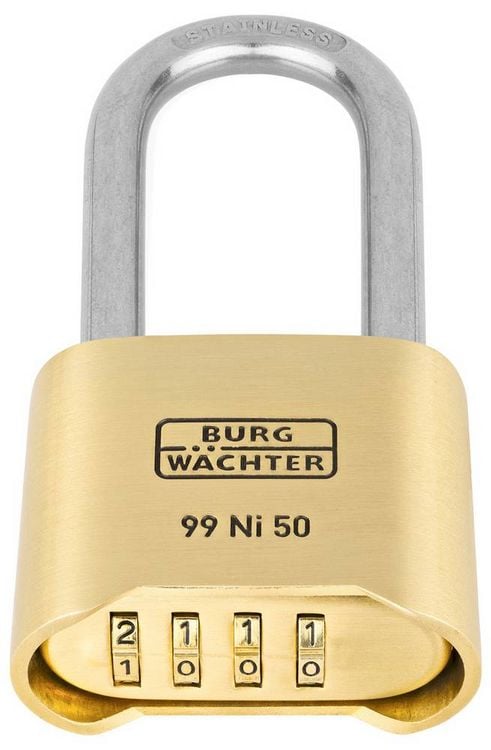 Produktbild: Burg W&auml;chter 37491 Vorh&auml;ngeschloss 51.90mm Messing Zahlenschloss