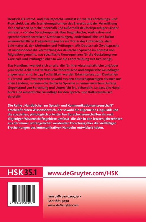 Produktbild: Deutsch als Fremd- und Zweitsprache. 1. Halbband
