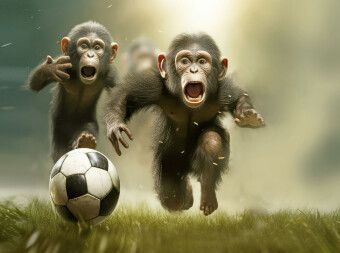 Produktbild: CALVENDO Puzzle Babyaffen im Fussballfieber | 2000 Teile Lege-Gr&ouml;&szlig;e 90x67cm Foto-Puzzle f&uuml;r gl&uuml;ckliche Stunden