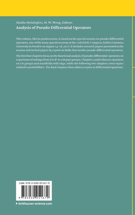 Produktbild: Analysis of Pseudo-Differential Operators