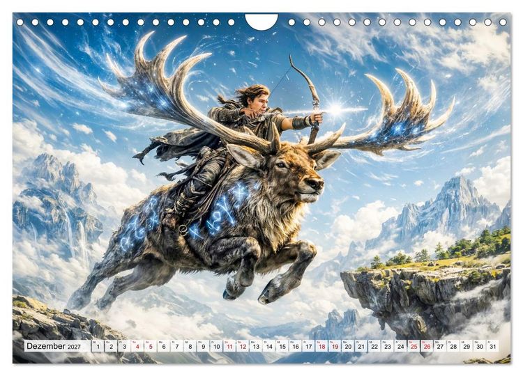 Produktbild: Sternzeichen - Die M&auml;chte des Tierkreises (Wandkalender 2027 DIN A4 quer), CALVENDO Monatskalender