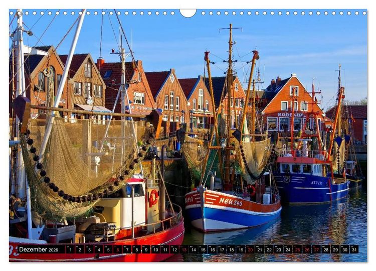 Produktbild: Neuharlingersiel - Ostfrieslands sch&ouml;nstes Hafenst&auml;dtchen (Wandkalender 2026 DIN A3 quer), CALVENDO Monatskalender