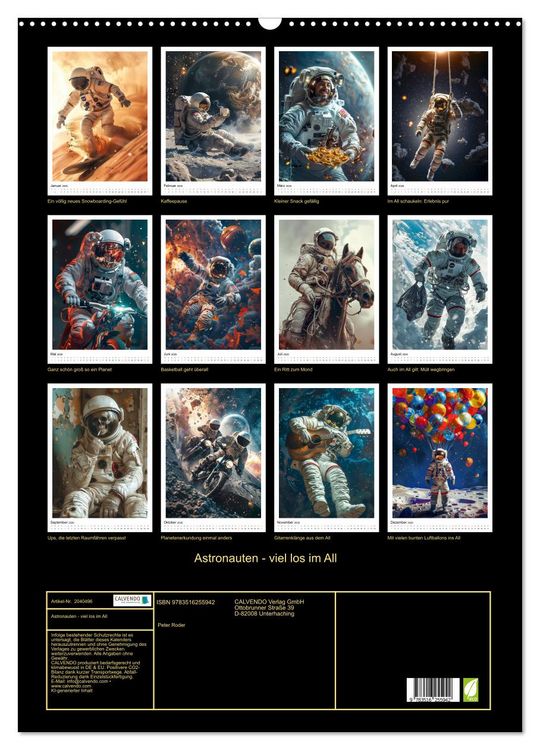 Produktbild: Astronauten - viel los im All (Wandkalender 2026 DIN A2 hoch), CALVENDO Monatskalender