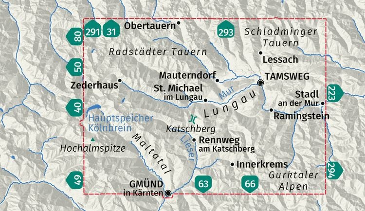 Produktbild: KOMPASS Wanderkarte 67 Lungau, Radst&auml;dter Tauern, Maltatal 1:40.000