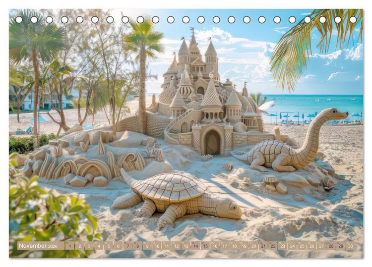 Produktbild: Sandkunstwerke - Einfach faszinierend (Tischkalender 2026 DIN A5 quer), CALVENDO Monatskalender