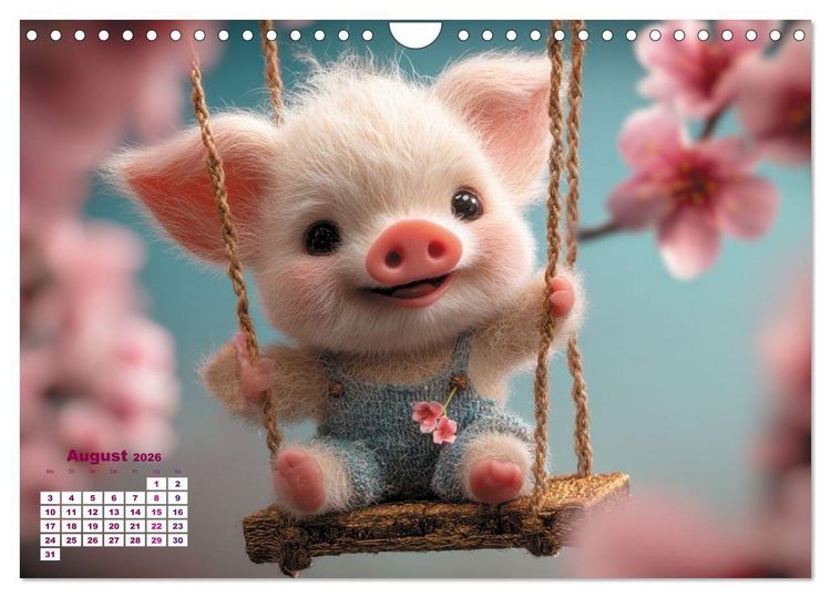 Produktbild: Vom Gl&uuml;ck, ein Schweinchen zu sein (Wandkalender 2026 DIN A4 quer), CALVENDO Monatskalender