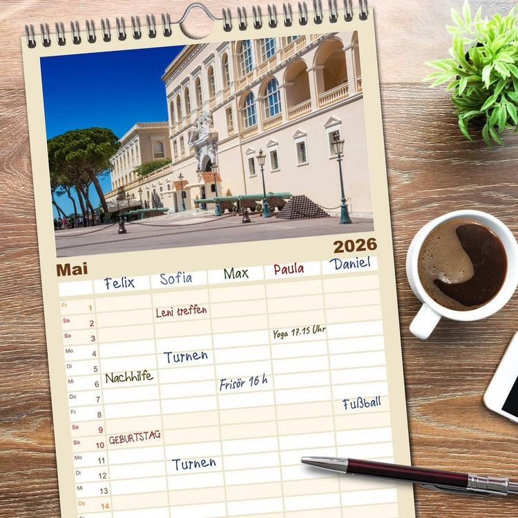Produktbild: Familienplaner 2026 - C&Ocirc;TE D&rsquo;AZUR Bezaubernde Orte mit 5 Spalten (Wandkalender, 21 x 45 cm) CALVENDO