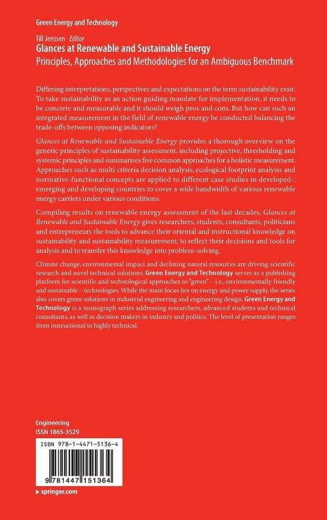 Produktbild: Glances at Renewable and Sustainable Energy