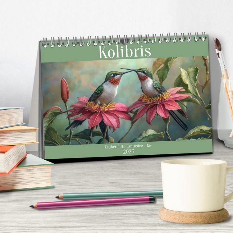 Produktbild: Kolibris - Zauberhafte Fantasiewerke (Tischkalender 2026 DIN A5 quer), CALVENDO Monatskalender