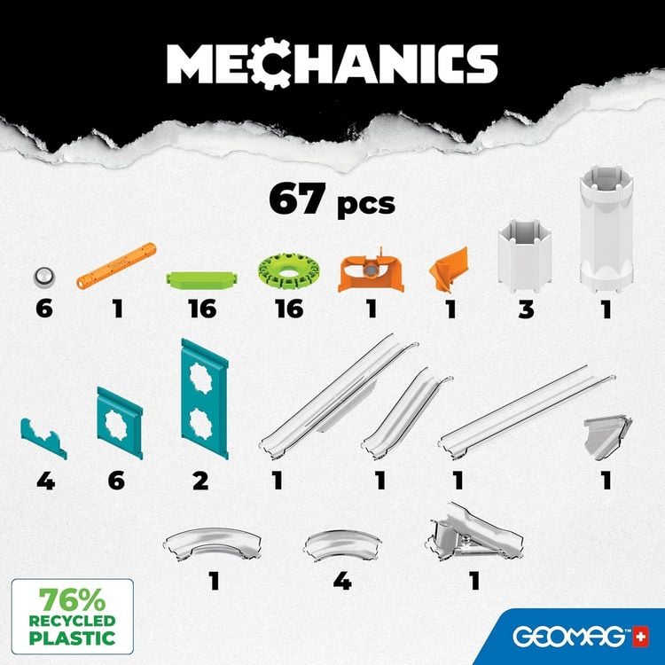 Produktbild: Geomag Mechanics Gravity Bauteilset Constructor Anzahl Teile: 67 Altersklasse: ab 7 Jahre