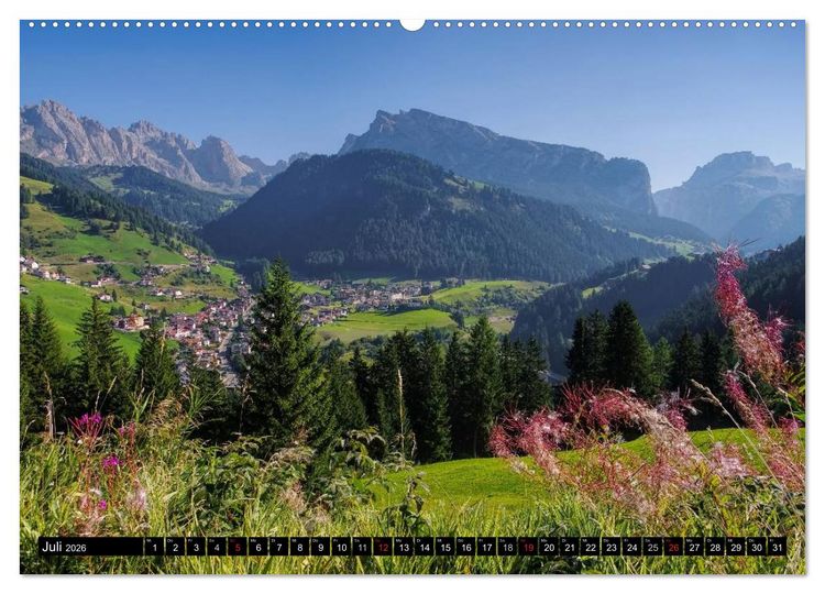 Produktbild: Das Gr&ouml;dner Tal - Im Herzen der Dolomiten (hochwertiger Premium Wandkalender 2026 DIN A2 quer), Kunstdruck in Hochglanz
