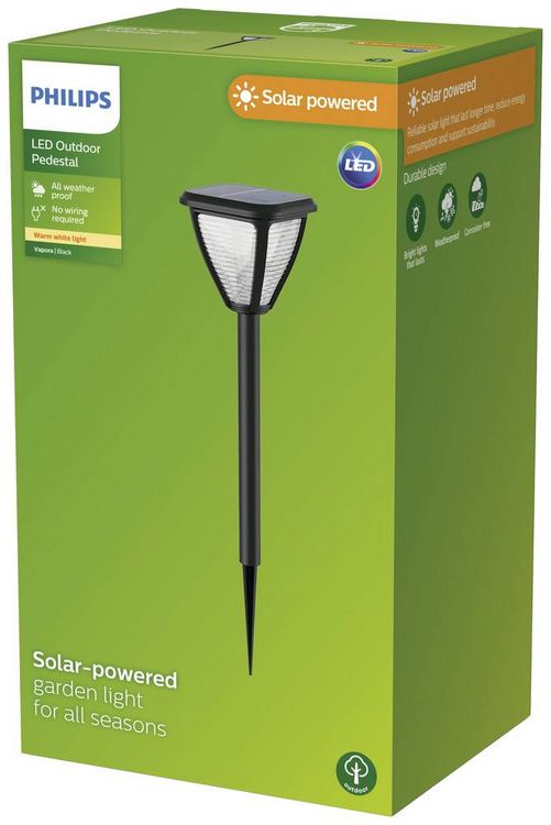 Produktbild: Philips LED 8720169265721 Vapora Solar-Gartenleuchte LED 1.5W Schwarz