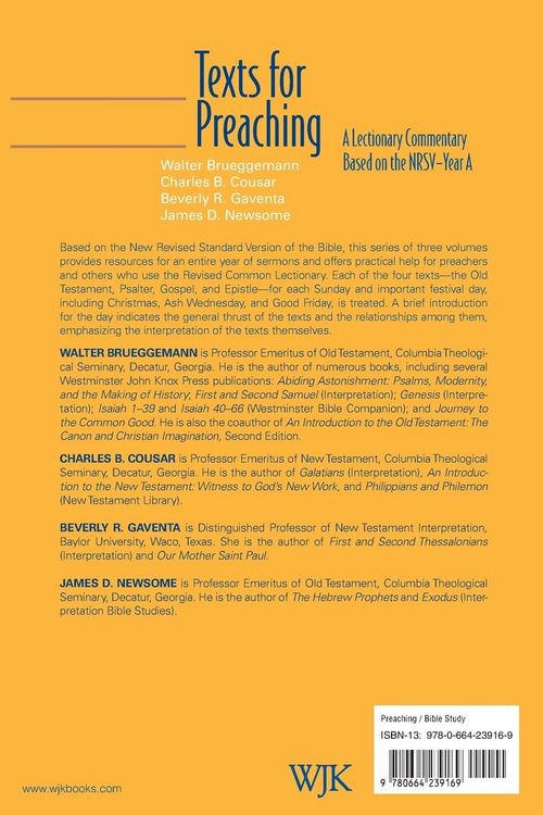 Produktbild: Texts for Preaching - Year A