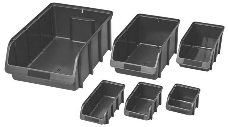 Produktbild: H&uuml;nersdorff 675500 Aufbewahrungsbox stapelbar (B x H x T) 312 x 184 x 489mm Schwarz 1St.
